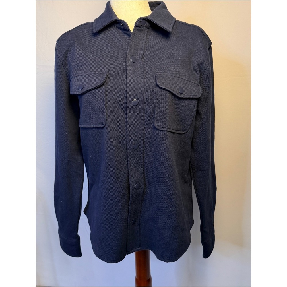 Legend London Mens Casual Button-Down over Shirt - Navy‎ NWT, small snap buttons